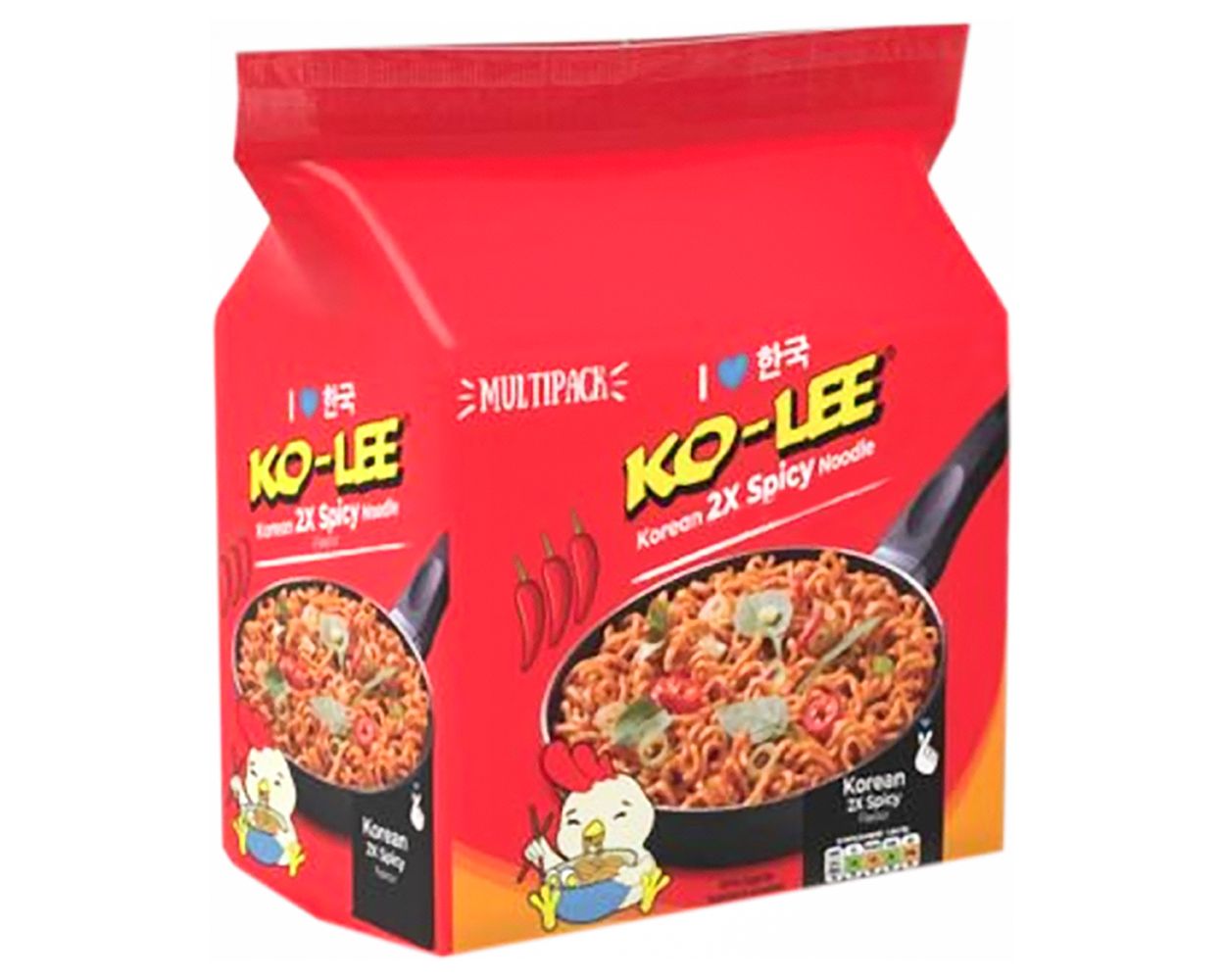 KoLee Korean 2X Hot and Spicy Noodles 6x4x70g